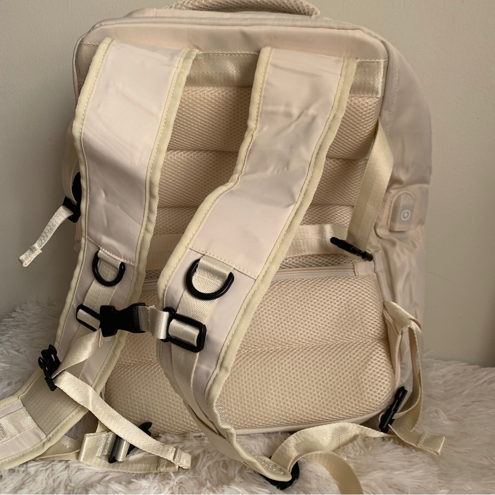 Travel Work School Backpack Beige Padded - Picture 2 of 10